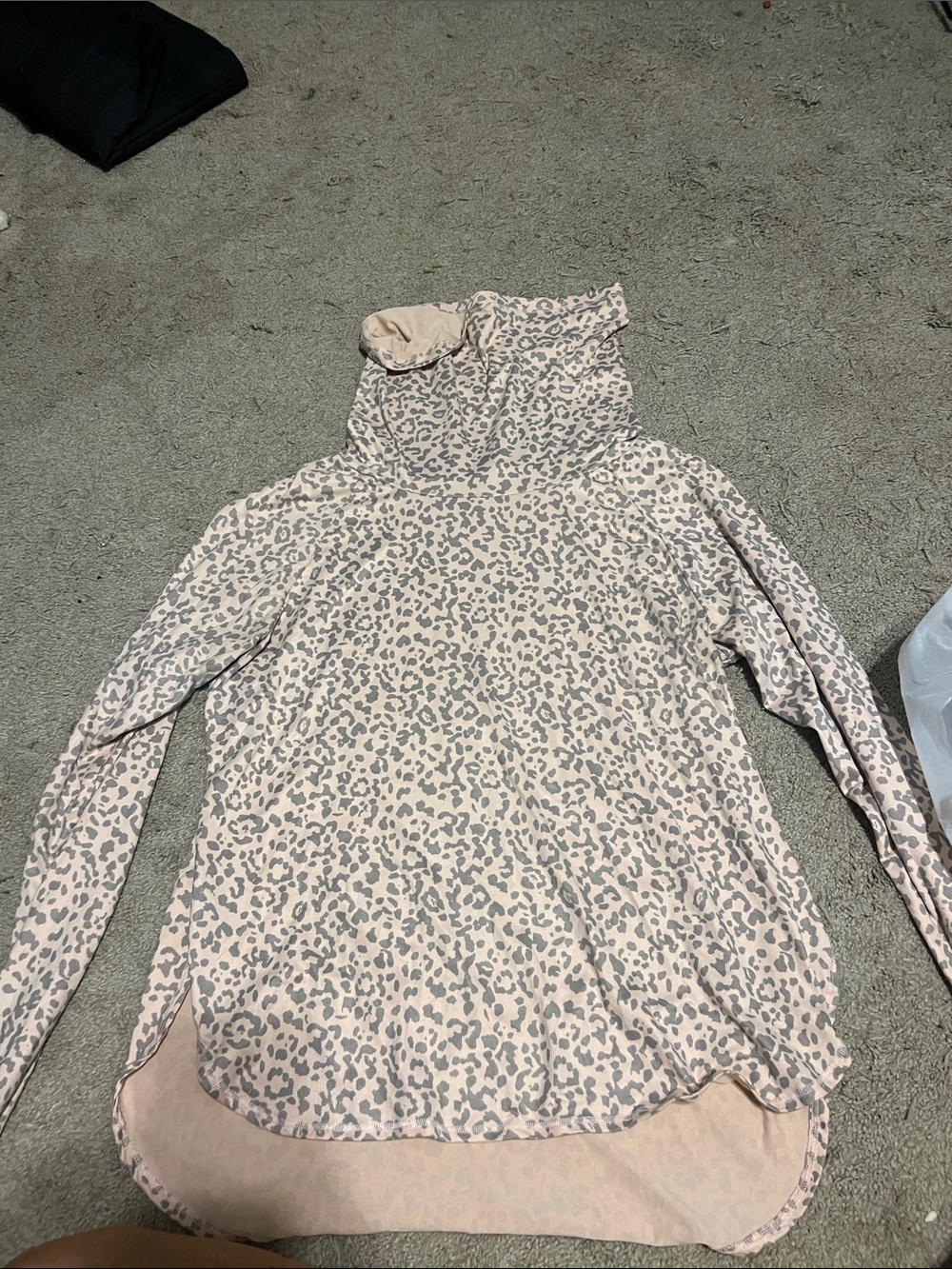 Evolution and Creation Pink Leopard-Print Hooded Long Sleeve Top